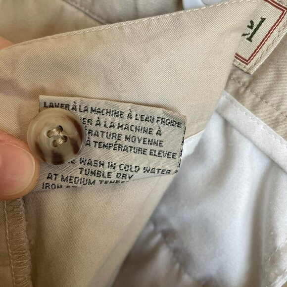 CACHAREL Beige Double Zip Off Trousers High Rise Cargo 100% Cotton Size 38 Flaws - Picture 8 of 16